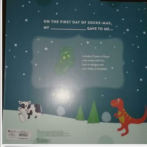 Toddler Boys 12 Days Of Socks 2-5T Crew Advent - Picture 2 of 2